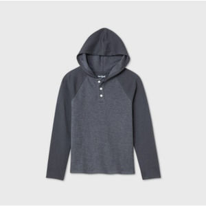 Boys Doubleknit Hooded Long Sleeve T-Shirt - Cat Jack Gray - Size XL - NWT